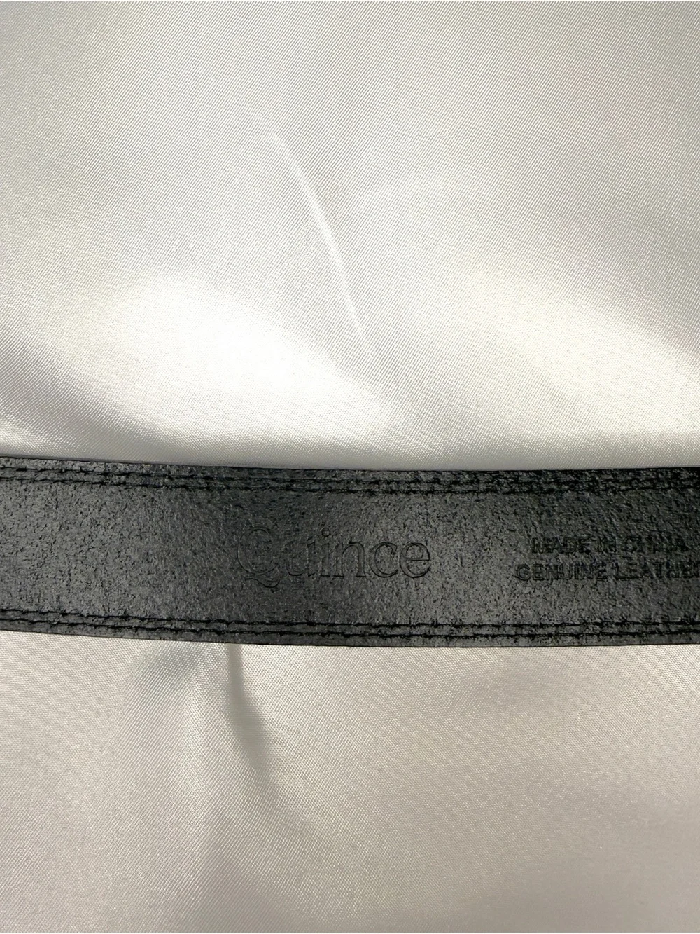 Quince Allegra European Leather Belt Black Gold Buckle French Nappa Size L